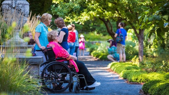 Visitors enjoy Tower Hill Botanic Garden's Free After Three Summer Thursdays. 
